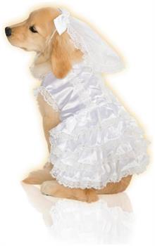Pet Dog Veil & Dress Bride Costume