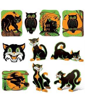 Vintage Halloween Fluorescent Cutouts