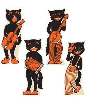 Vintage Halloween Scat Cat Band Stnd-Ups
