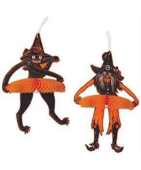 Vintage Halloween Jtd Tango Witch & Cat