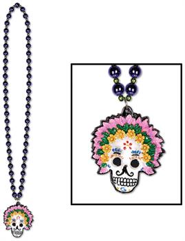 Beads w/Day Of The Dead Medallion