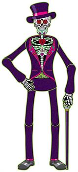 Jointed Day Of The Dead Male Skeleton