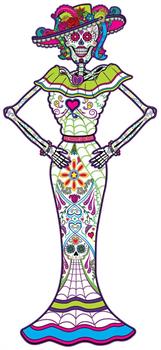 Jointed Day Of The Dead Female Skeleton
