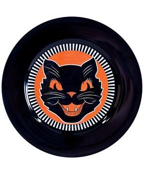 Vintage Halloween Black Cat Platter
