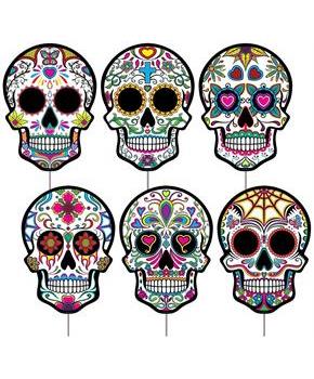 Plastic DOD Sugar Skull Yard Signs