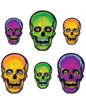 Vintage Halloween Nite-Glo Skull Cutouts