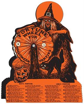 Vintage Hllwn Witch Fortune Wheel Game