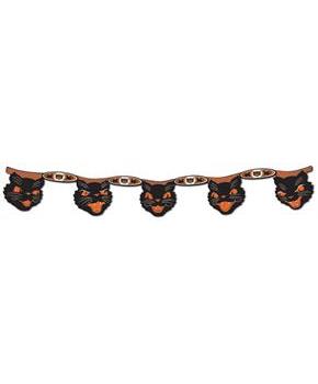 Vintage Halloween Jointed Cat Streamer