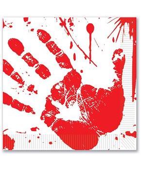 Bloody Handprints Luncheon Napkins