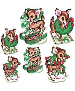 Vintage Christmas Reindeer Cutouts