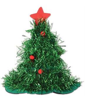Tinsel Christmas Tree Hat
