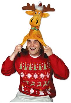 Plush Christmas Moose Hat