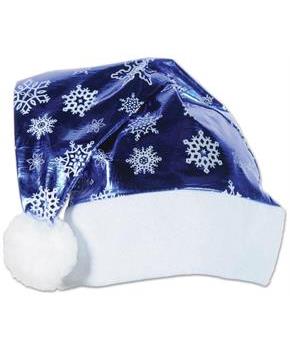 Metallic Blue Santa Hat