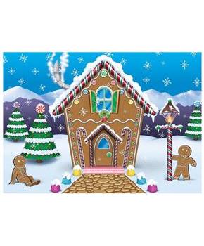 Gingerbread House Fabric Backdrop