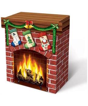 3-D Christmas Fireplace Prop