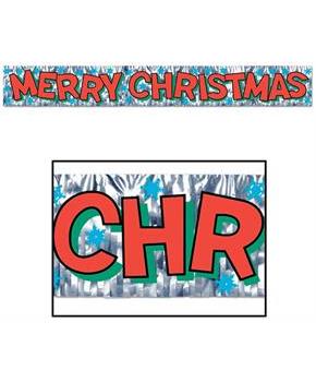 Metallic Merry Christmas Fringe Banner