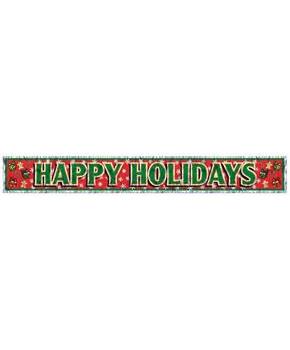 Metallic Happy Holidays Fringe Banner