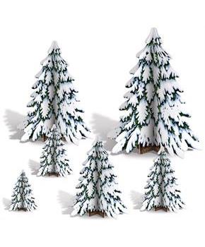 3-D Winter Pine Tree Centerpieces