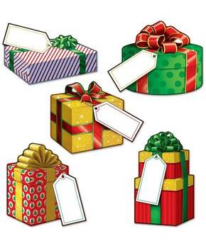 Mini Christmas Gift Cutouts