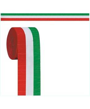 FR Red, White & Green Crepe Streamer