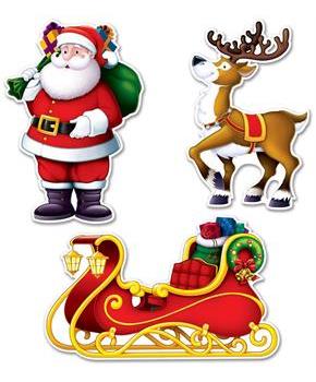 Santa, Sleigh & Reindeer Cutouts