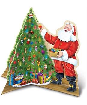 3-D Santa w/Tree Centerpiece