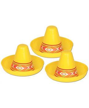 Miniature Yellow Plastic Sombrero