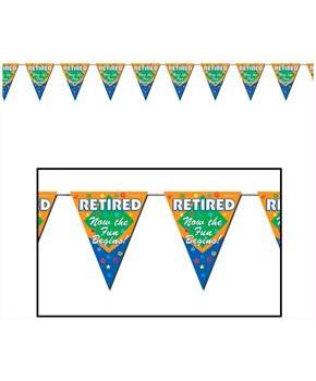 Retired The Fun Begins! Pennant Banner