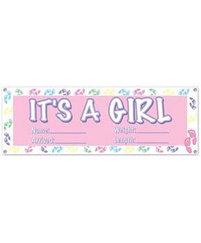 It's A Girl Sign Banner
