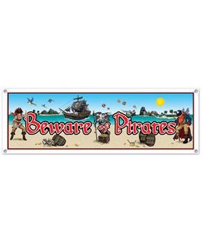 Beware Of Pirates Sign Banner