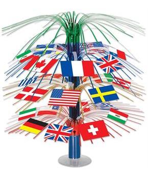 International Flag Cascade Centerpiece