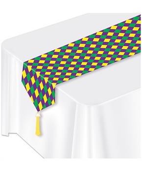 Printed Mardi Gras Table Runner