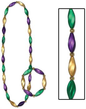 Satin Swirl Beads/Bracelet Set