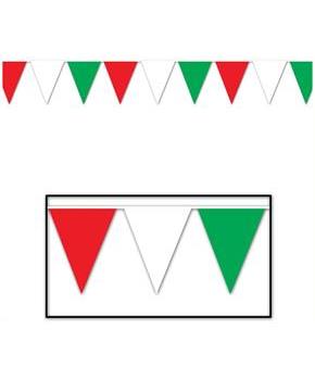 Red, White & Green Pennant Banner