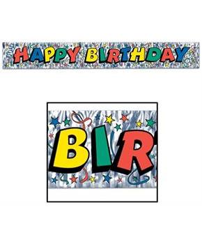 Metallic Happy Birthday Fringe Banner