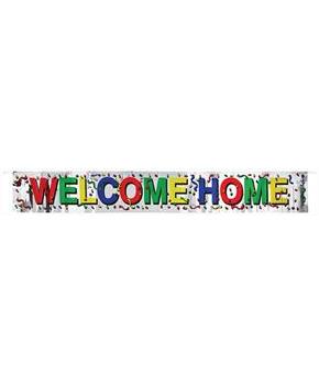 Metallic Welcome Home Fringe Banner