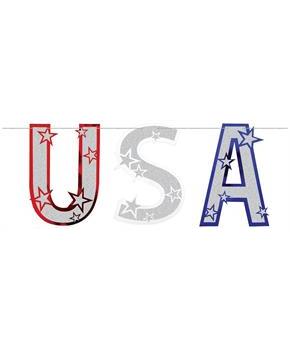 Glittered USA Streamer