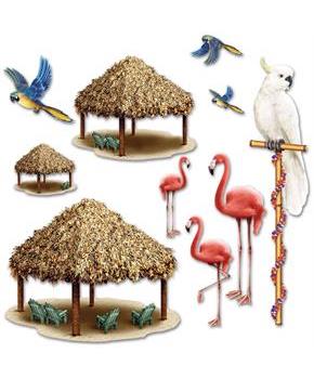 Tiki Hut & Tropical Bird Props