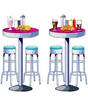 Soda Shop Tables & Stools Props