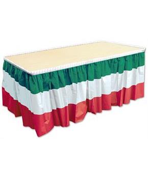Red, White & Green Table Skirting