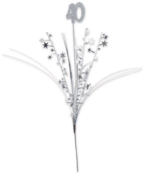 Glittered "40" Metallic Star Spray