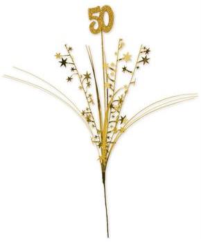 Glittered "50" Metallic Star Spray