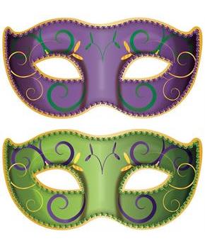 Jumbo Mardi Gras Mask Cutouts