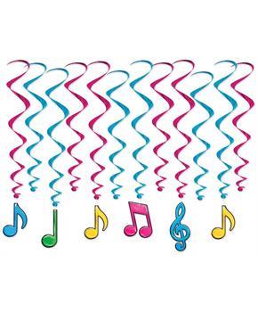 Neon Musical Notes Whirls