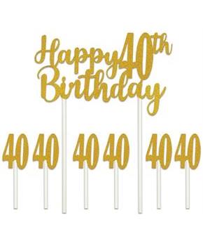 Happy "40th" Birthday Cake Topper