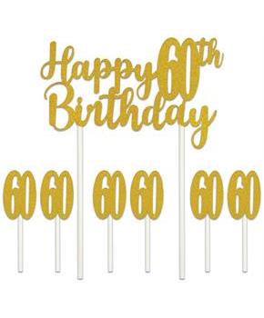 Happy "60th" Birthday Cake Topper