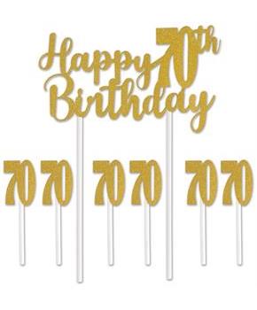 Happy "70th" Birthday Cake Topper