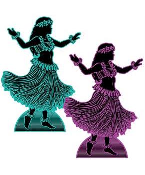 Hula Dancer Silhouette Stand-Ups