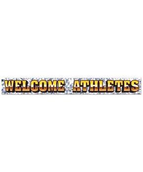 Metallic Welcome Athletes Fringe Banner