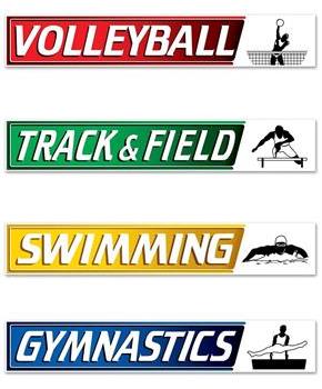 Summer Sports Street Sign Cutouts